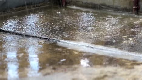 Wasserpfützen-Bei-Regen