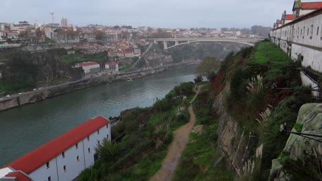 Infante-Dom-Henrique-Brücke-über-Den-Fluss-Douro-Vom-Kloster-Serra-Do-Pilar-Aus-Gesehen