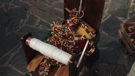 Traditional-Festive-Caretos-Sash-on-Wooden-Loom