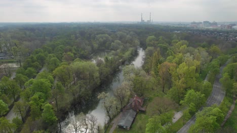 Drone-over-Prater-Park-In-Vienna,-Austria