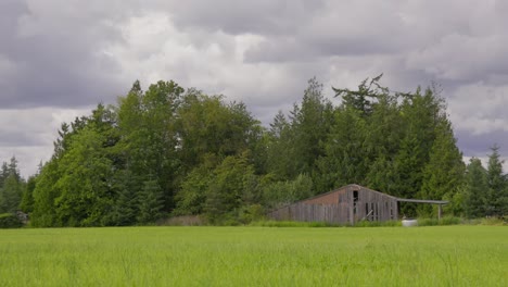Old-Barn-on-Farmland-During-Overcast-Day