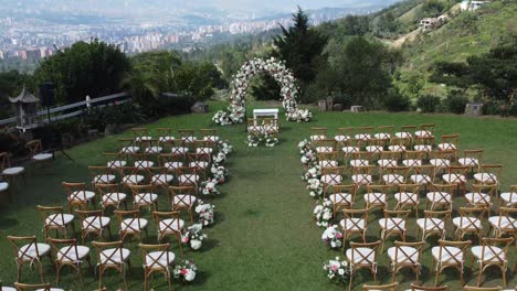 outdoor-wedding-before-starting,-beautiful-decoration-with-white-roses