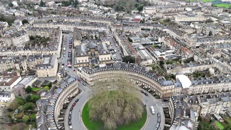 Der-Zirkus-Bath-City-UK-Drohne,-Luftaufnahme