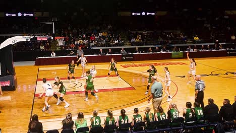 Basketball-regional-high-school-girls-championship-at-Cross-Arena-Portland,-Maine