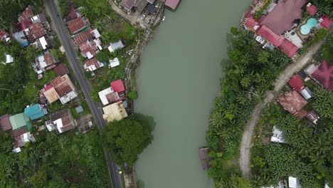 Top-Panoramic-view-of-loboc-river-Philippines-landscape-water-through-village-green-tropical-channel