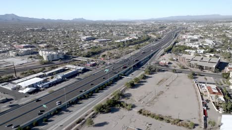 Interstate-10-in-Tuscon,-Arizona-with-drone-video-stable