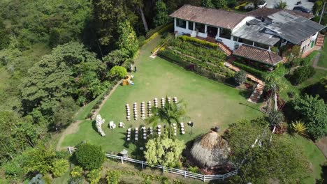 outdoor-wedding,-aerial-view-of-a-wedding-decoration
