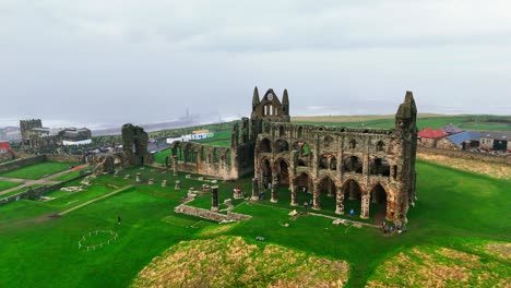 Whitby-Abby-now-derelict-and-formally-a-Benedictine-abbey-and-is-situated-overlooking-the-sea-on-the-East-coast-of-England