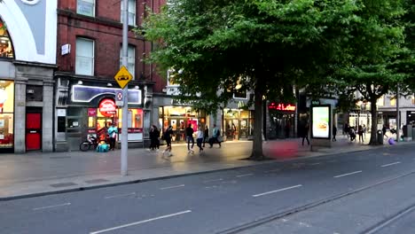 O'Connell-Street-at-nighttime-in-Dublin,-Ireland