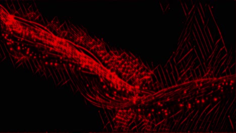 Nahtlose-Schleife-Abstrakter-Animation-Roter,-Glitzernder-Partikel,-Die-Sich-Entlang-Der-Glasfaser-Bewegen