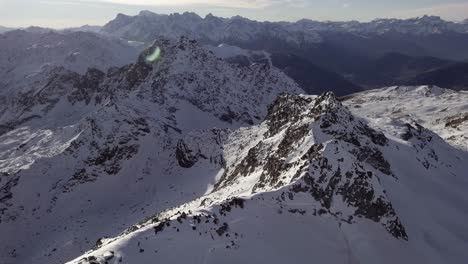 Aerial-of-mountain-scenery-in-Verbier,-Switzerland