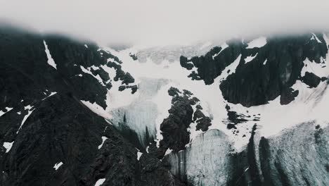 Aerial-View-Of-Vinciguerra-Glacier-In-Ushuaia,-Tierra-Del-Fuego,-Argentina