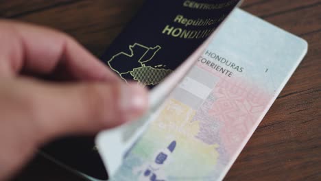 Persona-Hojea-El-Pasaporte-De-Honduras-Durante-Su-Viaje-Turístico