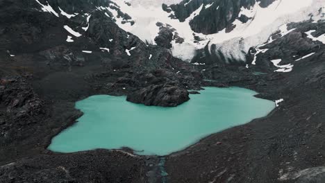 Luftaufnahme-Des-Vinciguerra-Gletschers-Und-Der-Empanos-Lagune-In-Ushuaia,-Provinz-Feuerland,-Argentinien
