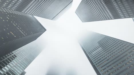 Stationary-Buildings-on-a-cloudy-day-with-fog-moving