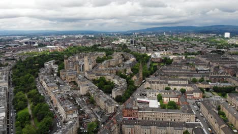Scotland's-Real-Estate-Landscape-Aerial-Shots-of-Glasgow's-Suburbs,-United-Kingdom