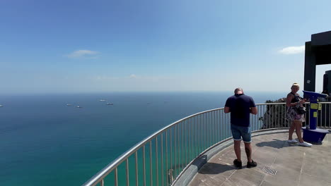 Aussichtspunkt-Straße-Von-Gibraltar-Boote-Schiffe-überqueren-Den-Kanal-Britisches-Territorium