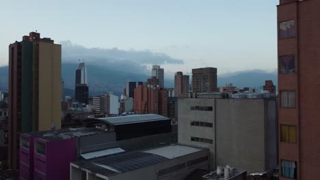 Various-iconic-buildings-in-Medellin,-Colombia,-view-of-the-Coltejer-building