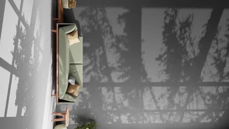 Vertical-Del-Diseño-Interior-Moderno-Apartamento-Sala-De-Estar-Con-Planta-Sombra-De-Hoja-De-árbol-En-La-Pared-De-Fondo-Animación-De-Renderizado-3d-Hogar-Inteligente