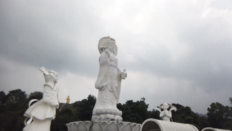 Great-White-Goddess-of-Mercy-Statue,-Outdoor