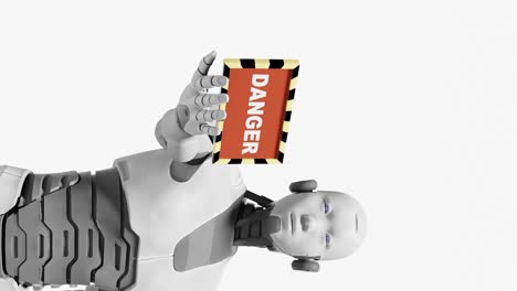 Artificial-intelligence-robot-prototype-humanoid-cyborg-holding-danger-sign-on-his-palm-hand-warning-the-humanity-society-from-taking-over-in-futuristic-scenario-3d-rendering-animation