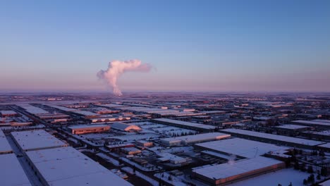 Centro-De-Energía-Shepard-En-Calgary-Durante-El-Invierno