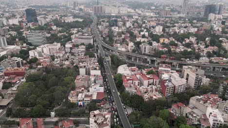 Paisaje-Urbano-De-La-Ciudad-De-México,-Desde-Drone