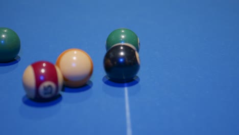 Cue-ball-opening-snooker-game-and-black-ball-remains-static