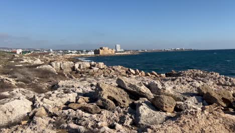 old-castle-on-beach-in-Paphos,-Cyprus