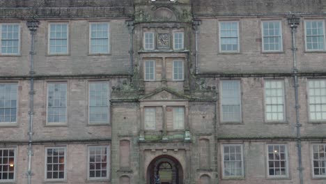 Tilt-down-shot-of-architecture-of-Lyme-house-in-Manchester,-England