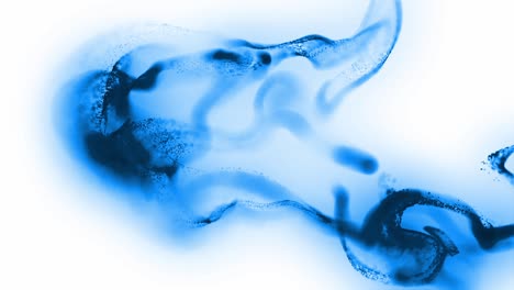 Blue-ink-or-other-fluid-cloud-spreading-on-white-surface