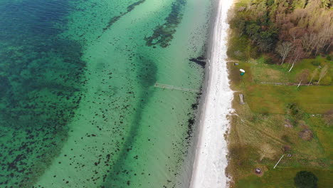 Aerial-video-of-piece-of-coastline-in-Denmark