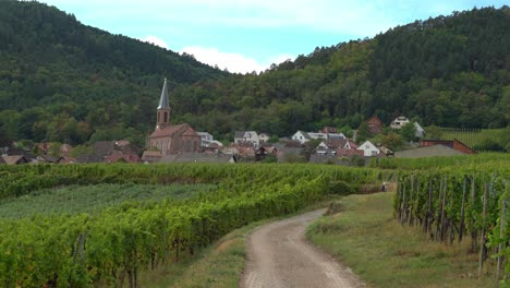 Lovely-Church-near-Vineyards-in-the-Outskirts-of-Colmar-in-Eastern-France