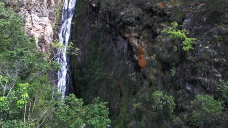 Salto-de-Aguas-Blancas-pristine-waterfall-flowing-in-remote-location,-Constanza-in-Dominican-Republic