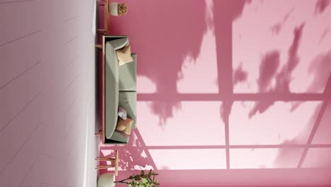 vertical-Modern-apartment-living-room-with-couch-and-shadows-of-clouds-moving-on-the-wall-by-gently-summer-wind-breeze-rendering-animation-Architecture-interior-design-concept-Timelapse