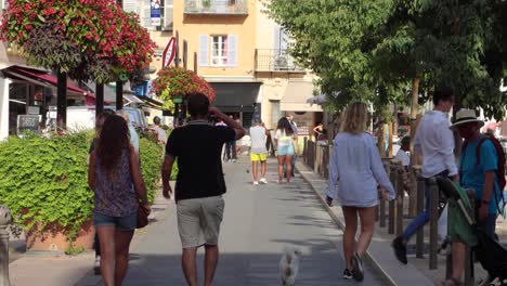 Personas-Y-Perros-Caminan-Por-El-Soleado-Casco-Antiguo-De-Antibes-En-2020