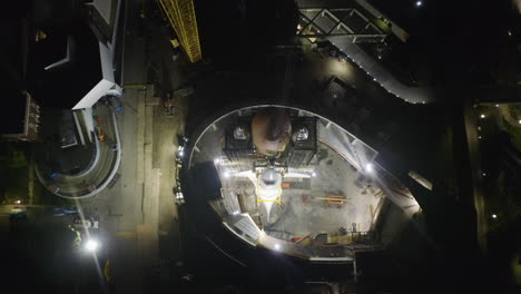 Luftaufnahme-über-Dem-Beleuchteten-Endeavour-Shuttle-Im-California-Sciene-Center-In-LA