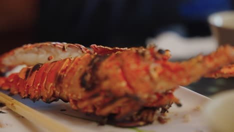Grilled-Japanese-Spiny-Lobster,-Close-Up-Shot-4k