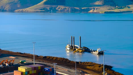 view-of-a-dredge-in-lyttelton-harbour-near-the-container-port