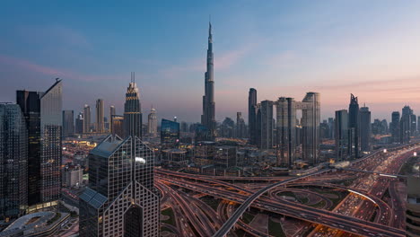 Downtown-Dubai-Sunset-Timelapse-with-Clouds