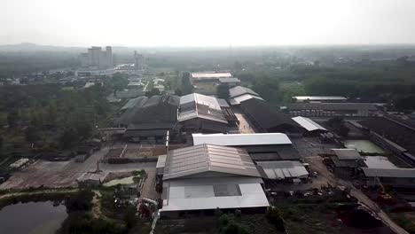 4k-Aerial-of-Warehouse-Solar-Rooftop,-Drone