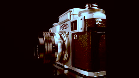 Vintage-Kiew-4a-35mm-Fotokamera-Aus-Den-1970er-Jahren,-Nahaufnahme