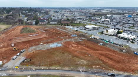 Urban-Construction-site-in-suburb-area-of-Lancaster,-Pennsylvania