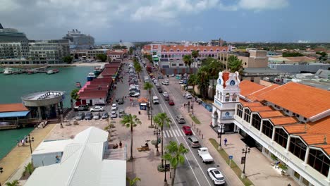 Luftaufnahme-Des-Hafengebiets-Von-Oranjestad-Auf-Aruba