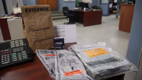 Police-station-evidence-bag-on-a-desk