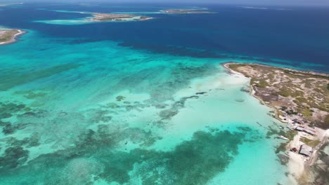 Aerial-view-tropical-island-reef-caribbean-sea