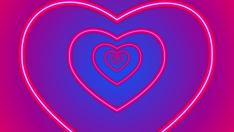 Corazón-Romance-Amor-Animación-Día-De-San-Valentín-Luz-De-Neón-Túnel-Portal-Efecto-Visual-Fondo-Abstracto-Color-Rosa-Azul