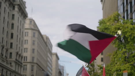 Palästinensische-Flagge-Weht-Bei-Einer-Protestkundgebung-In-Der-Luft