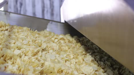 pov-shot-close-up-seen-Chips-are-fried-and-poured-into-the-packaging-process