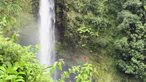 Hi'ilawe-Falls-creating-mist-in-Hawaii's-natural-rainforest